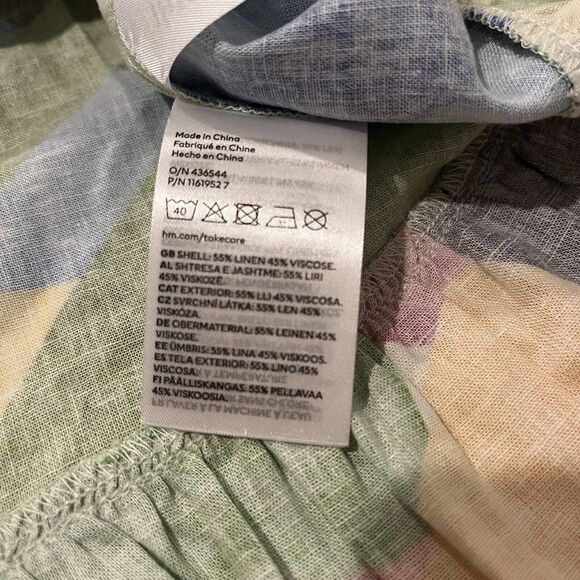 H&M short skirt size 14 Colorful Beach Vacation Linen Blend NWT - Picture 8 of 8
